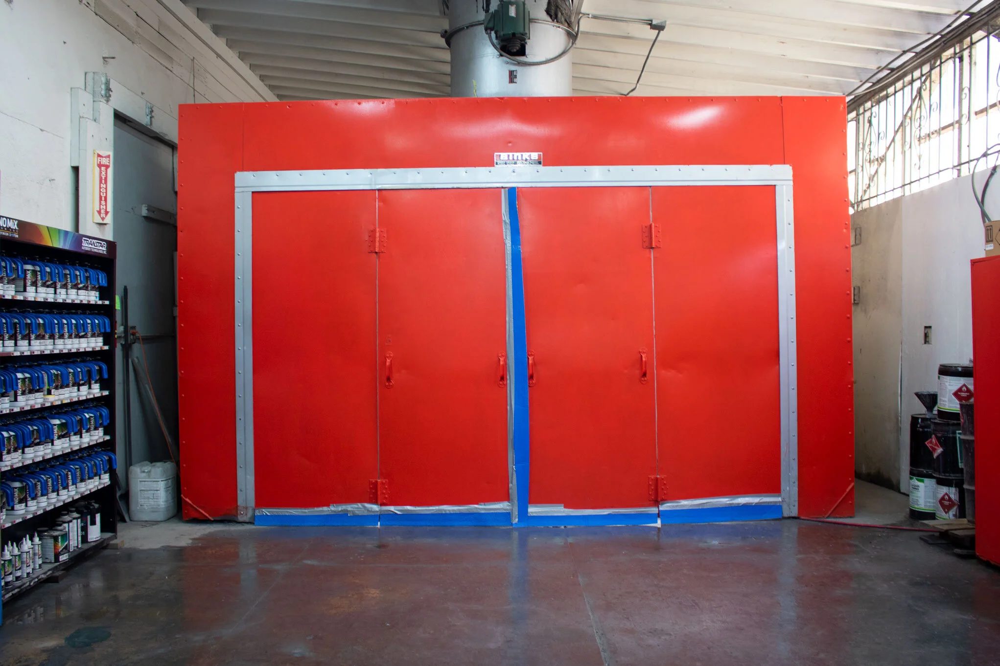 The shop’s paint booth